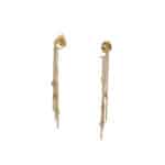 Vintage Star Drop Chain Earrings in Yellow Gold