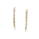 Vintage Star Drop Chain Earrings in Yellow Gold