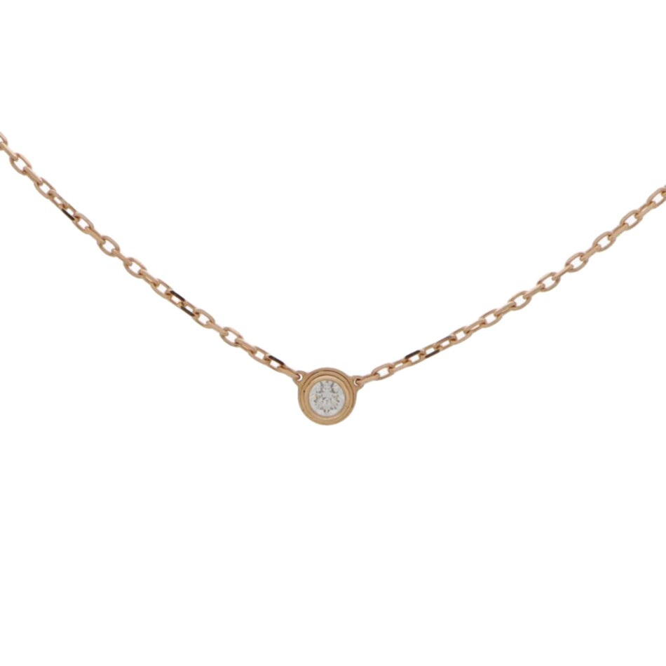 Vintage Cartier D'Amour Diamond Necklace in Rose Gold