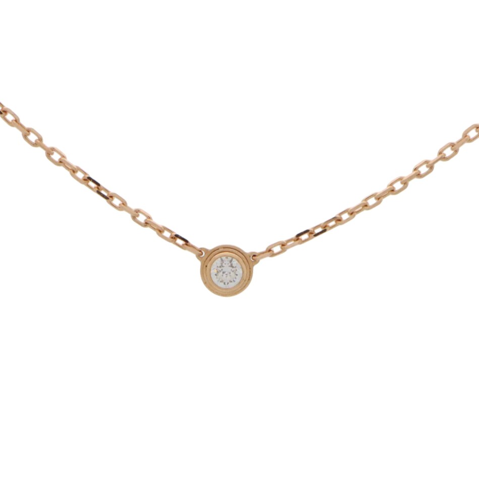 Vintage Cartier D'Amour Diamond Necklace in Rose Gold