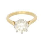 Certified Diamond Solitaire Ring in Yellow Gold