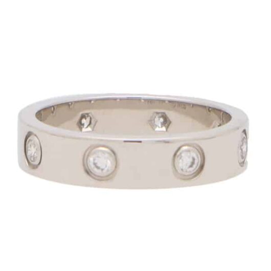 Vintage Cartier Full Diamond LOVE Ring SM  in White Gold