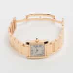 Rose Gold Cartier Tank Française on matching Rose Gold Bracelet