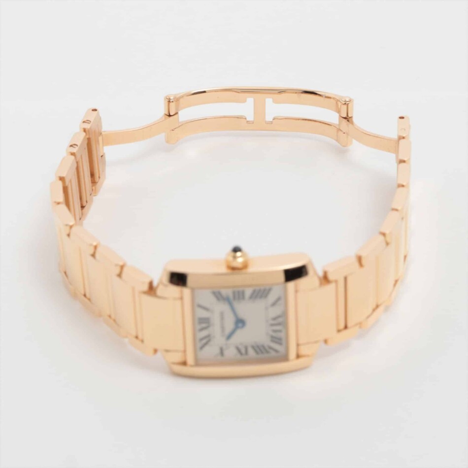 Rose Gold Cartier Tank Française on matching Rose Gold Bracelet