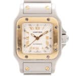 Vintage Cartier Santos Galbee steel and gold wrist watch