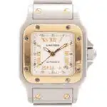Vintage Cartier Santos Galbee steel and gold wrist watch