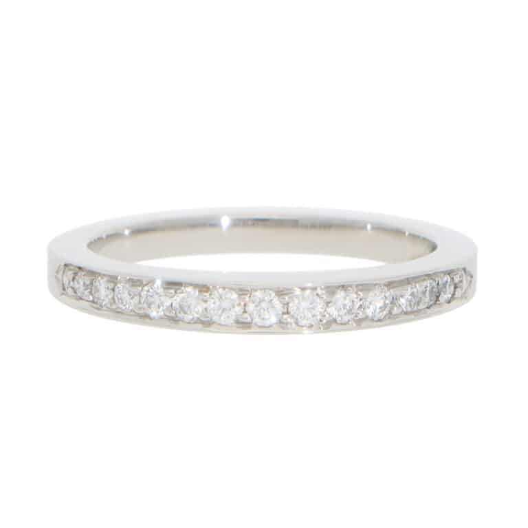 Vintage Tiffany & Co. Half Eternity Diamond Ring in Platinum