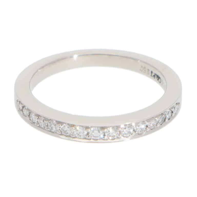 Vintage Tiffany & Co. Half Eternity Diamond Ring in Platinum