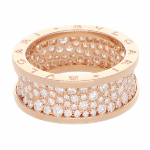Vintage Bulgari B.zero1 Pavé Diamond Ring in Rose Gold