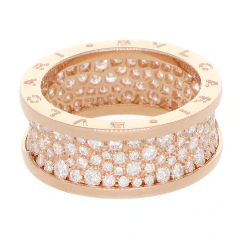 Vintage Bulgari B.zero1 Pavé Diamond Ring in Rose Gold