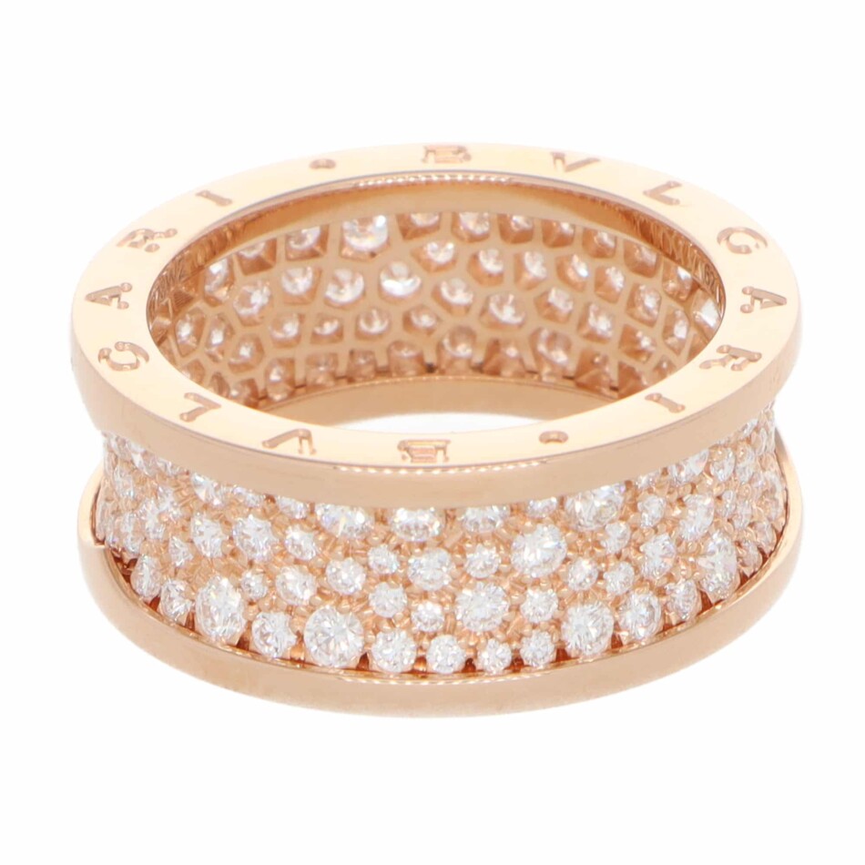 Vintage Bulgari B.zero1 Pavé Diamond Ring in Rose Gold