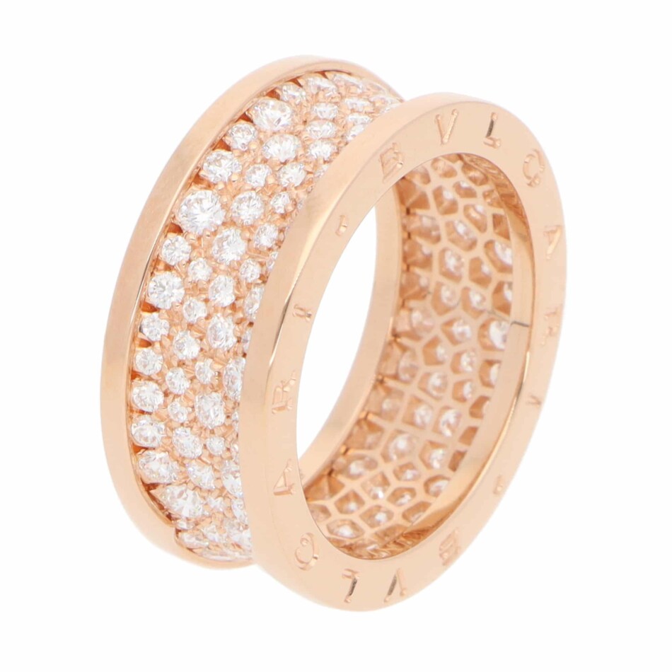 Vintage Bulgari B.zero1 Pavé Diamond Ring in Rose Gold