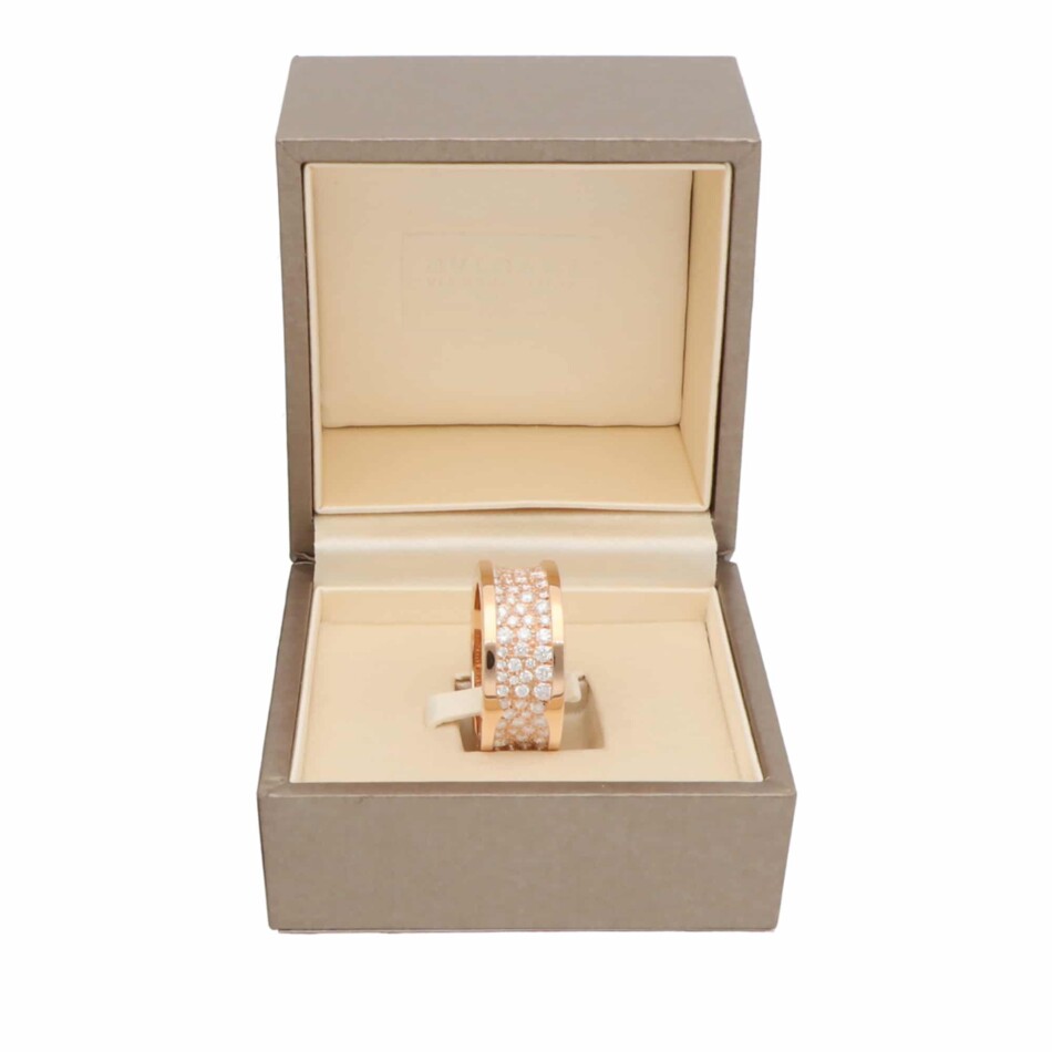 Vintage Bulgari B.zero1 Pavé Diamond Ring in Rose Gold