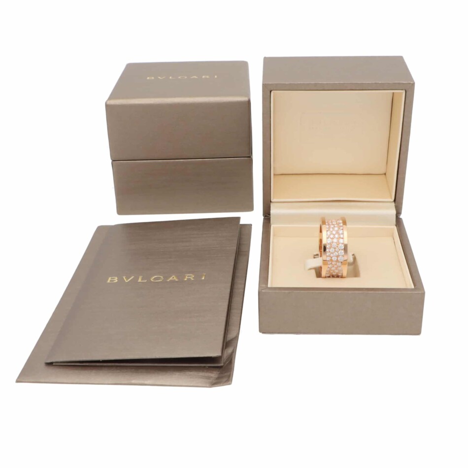 Vintage Bulgari B.zero1 Pavé Diamond Ring in Rose Gold