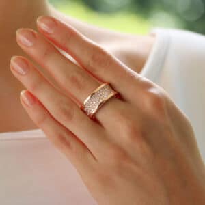 Vintage Bulgari B.zero1 Pavé Diamond Ring in Rose Gold
