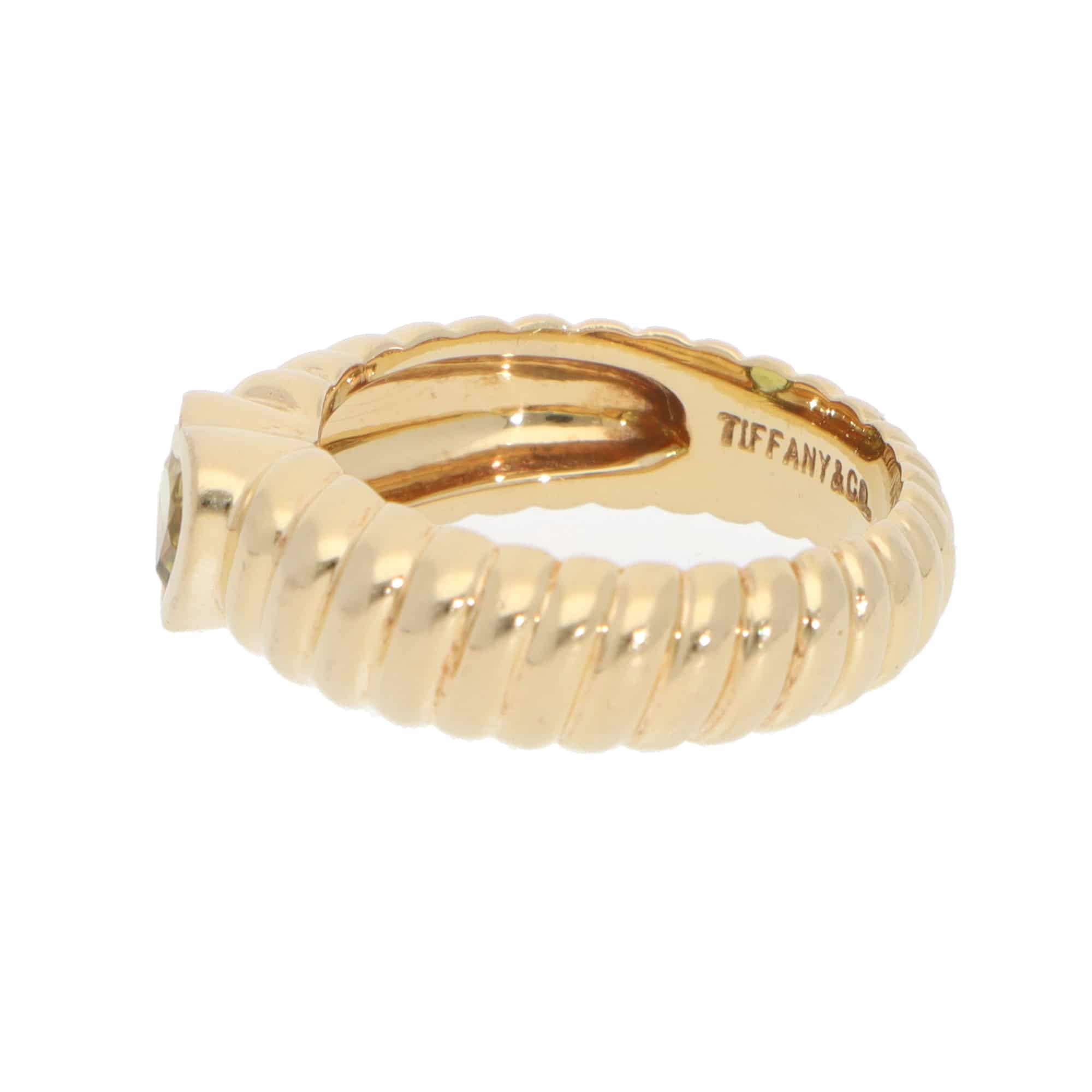 Vintage Tiffany Co. Friendship Peridot Ring in Yellow Gold at Susannah Lovis Jewellers