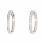 Vintage Mauboussin Paris Diamond Hoop Earrings in White Gold