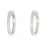 Vintage Mauboussin Paris Diamond Hoop Earrings in White Gold