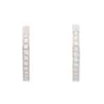 Vintage Mauboussin Paris Diamond Hoop Earrings in White Gold