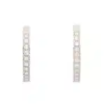 Vintage Mauboussin Paris Diamond Hoop Earrings in White Gold