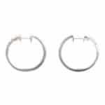Vintage Mauboussin Paris Diamond Hoop Earrings in White Gold