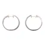 Vintage Mauboussin Paris Diamond Hoop Earrings in White Gold