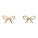 Vintage Tiffany & Co. Ribbon Bow Stud Earrings in Yellow Gold