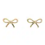 Vintage Tiffany & Co. Ribbon Bow Stud Earrings in Yellow Gold