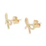 Vintage Tiffany & Co. Ribbon Bow Stud Earrings in Yellow Gold