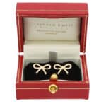 Vintage Tiffany & Co. Ribbon Bow Stud Earrings in Yellow Gold