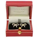 Vintage Tiffany & Co. Ribbon Bow Stud Earrings in Yellow Gold
