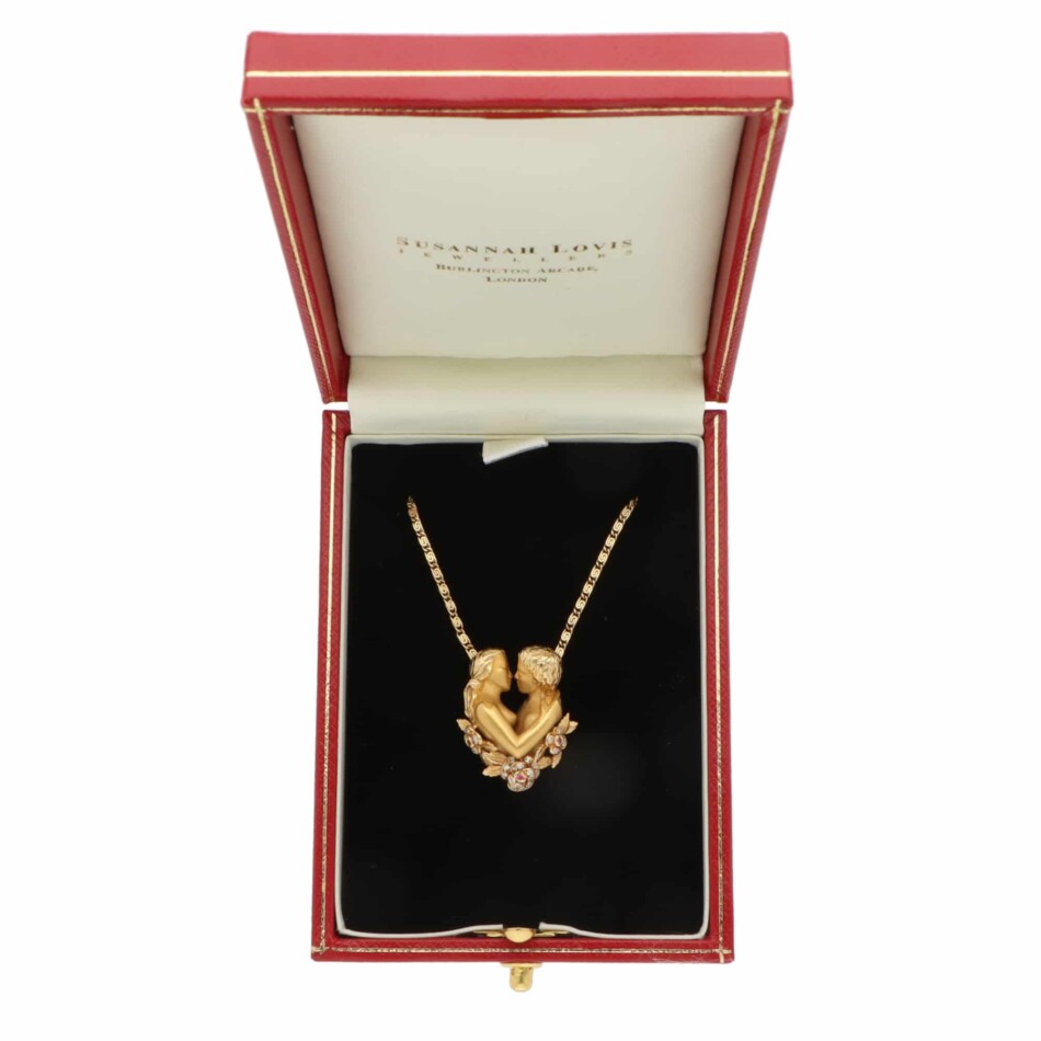 Vintage Carrera y Carrera Ruby and Diamond Adam & Eve Necklace