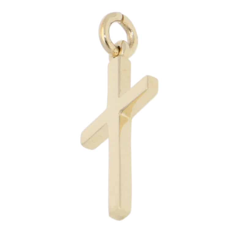 Contemporary Cross Pendant in Yellow Gold