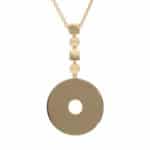 Vintage Bulgari Lucia Disc Pendant Necklace in Yellow Gold