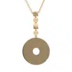 Vintage Bulgari Lucia Disc Pendant Necklace in Yellow Gold
