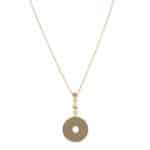 Vintage Bulgari Lucia Disc Pendant Necklace in Yellow Gold