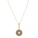 Vintage Bulgari Lucia Disc Pendant Necklace in Yellow Gold