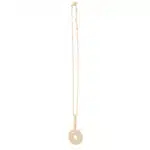 Vintage Bulgari Lucia Disc Pendant Necklace in Yellow Gold