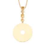 Vintage Bulgari Lucia Disc Pendant Necklace in Yellow Gold
