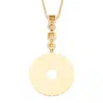 Vintage Bulgari Lucia Disc Pendant Necklace in Yellow Gold
