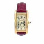 Cartier Tank Americaine yellow gold wrist watch with automatic