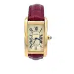 Cartier Tank Americaine yellow gold wrist watch with automatic