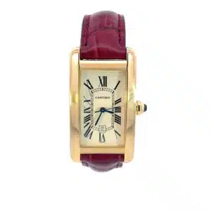 Cartier Tank Americaine yellow gold wrist watch with automatic