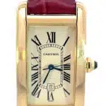 Cartier Tank Americaine yellow gold wrist watch with automatic