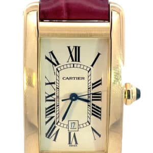 Cartier Tank Americaine yellow gold wrist watch with automatic