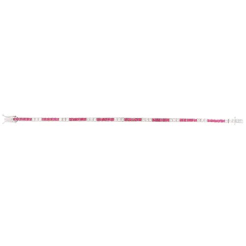 Contemporary Ruby and Diamond Line Tennis Bracelet