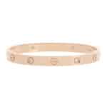 Vintage Cartier Four Diamond LOVE Bangle in Rose Gold, Size 17