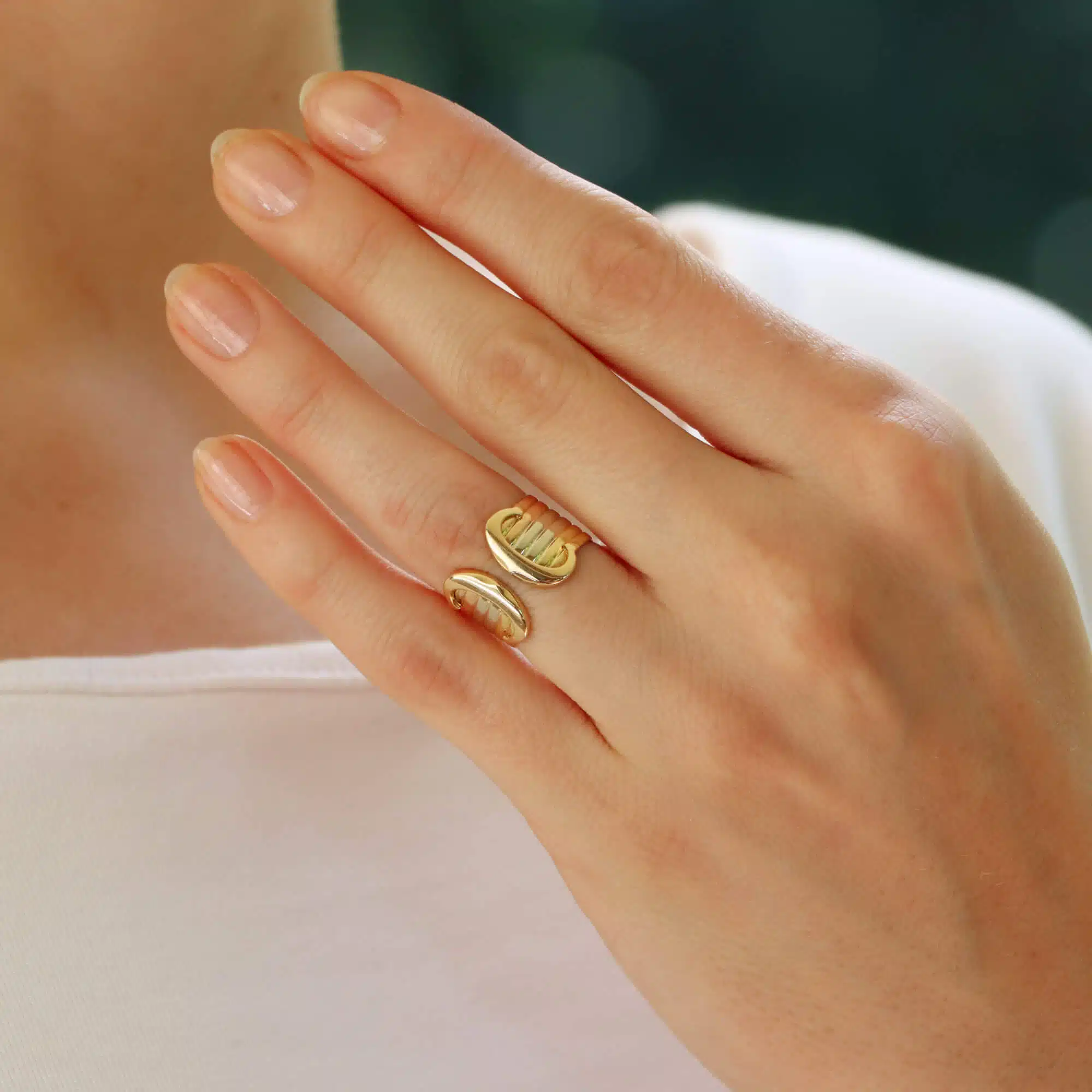 Vintage C de Cartier Open Band Ring in Gold