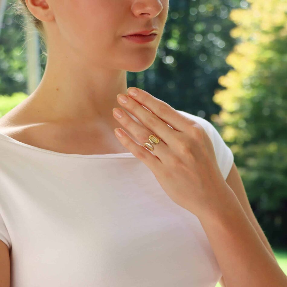 Vintage C de Cartier Open Band Ring in Gold