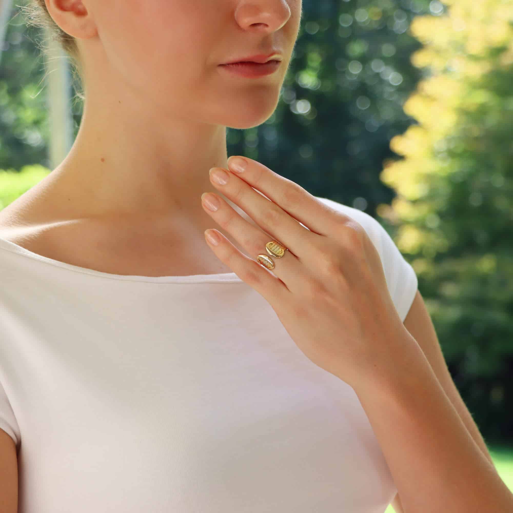 Vintage C de Cartier Open Band Ring in Gold